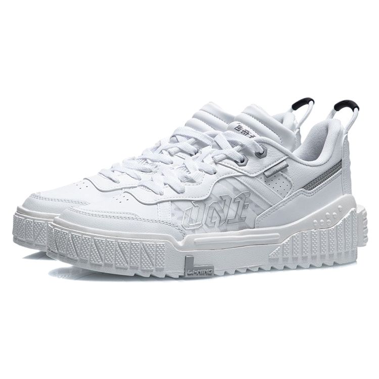 Li-Ning Comfortable Breathable Lightweight Non-Slip Low-Top Skate Shoes Men Sneakers Standard-White AGCR123-1