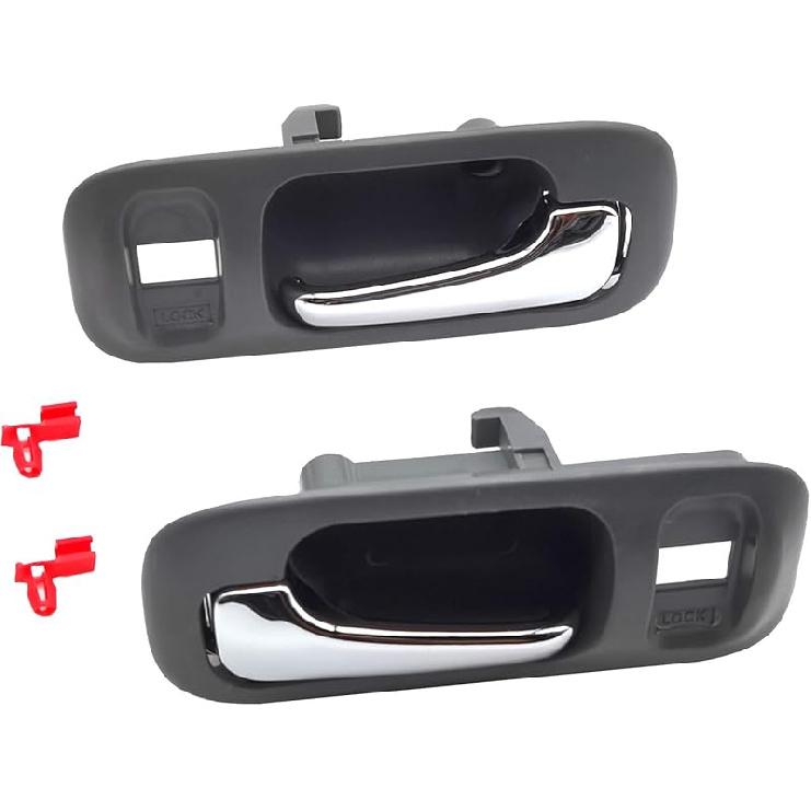 82216 Внутренняя ручка двери переднего водителя для Honda CR-V 1997 1998 1999 2000 2001, Заменяет 72164-S10-A11ZA, Серый корпус с хромированным рычагом