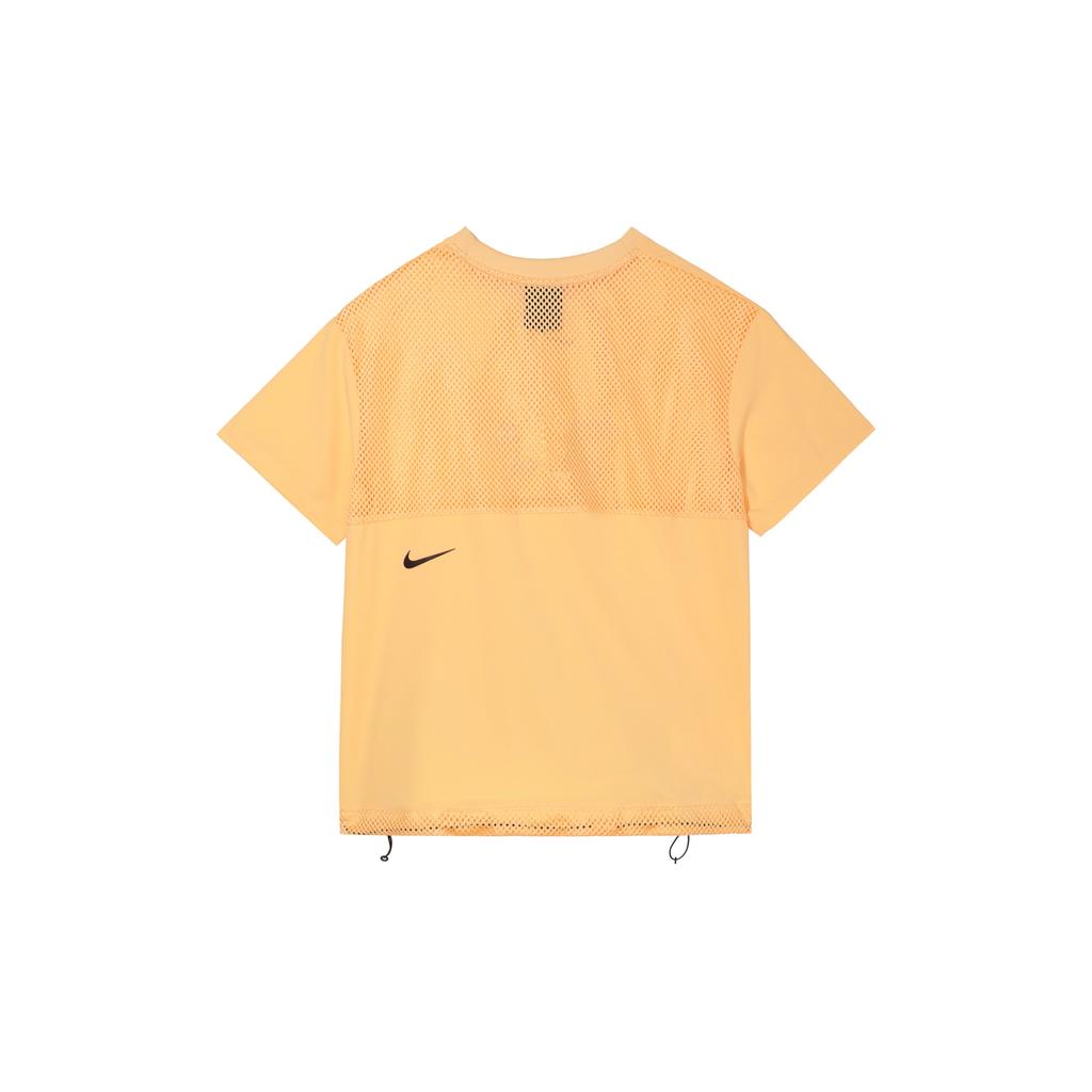 Nike Спортивная одежда Tech Pack Logo футболка с круглым вырезом и коротким рукавом женские топы светло-дынно-оранжевый DC8116-884