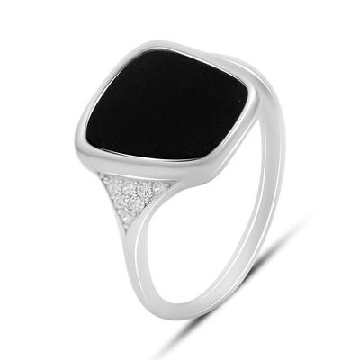 Серебряное кольцо с натуральным ониксом, вес изделия 2,58 гр (60002113)