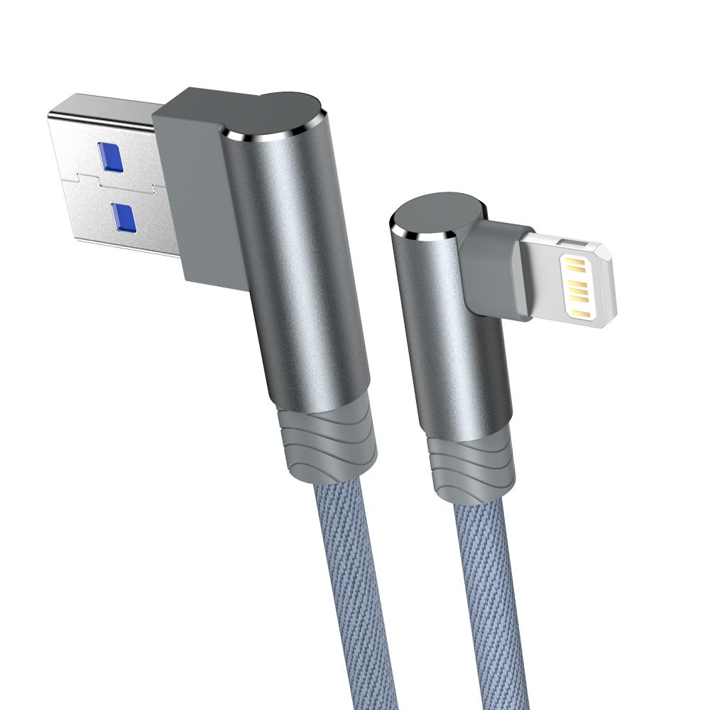 90-градусный USB-кабель для iPhone 14 13 12 11 Pro Max Xs X XR 6 6s 7 8 Plus iPad Mini 3A кабель для быстрой зарядки и передачи данных для зарядного устройства iPhone