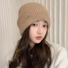 Winter Hat Women's Metal Standard Thickened Knitted Hat Big Head Circumference Warm Ear Protection Wrap Head Wool Hat