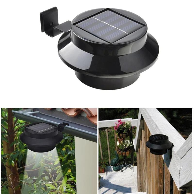 Outdoor Solar Gutter Lights 3 9 LEDs Fence Light Waterproof Security Lamps For Eaves Garden Landscape Pathway B Solar Lights