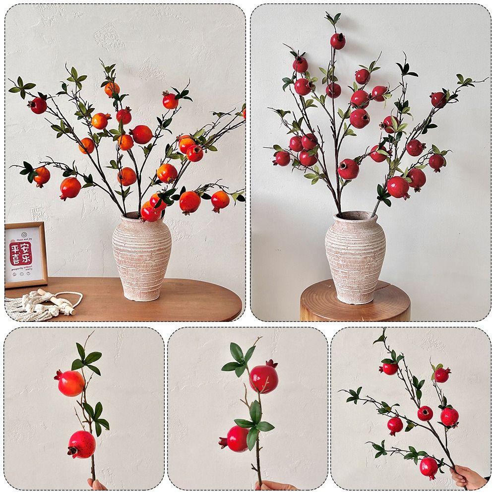 Simulation Artificial Pomegranate Long Branch Artificial Plants Garden Decoration