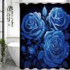 Синяя роза занавеска для душа, Декоративная занавеска для душа для ванной, Водонепроницаемая занавеска для душа с крючками