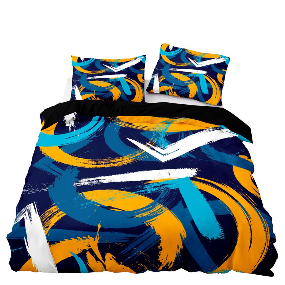 Abstract Duvet Cover King/Queen Size Modern Gothic Simple Strokes Face Bedding Set Abstraction Art 2/3PCS Polyester Quilt Cover