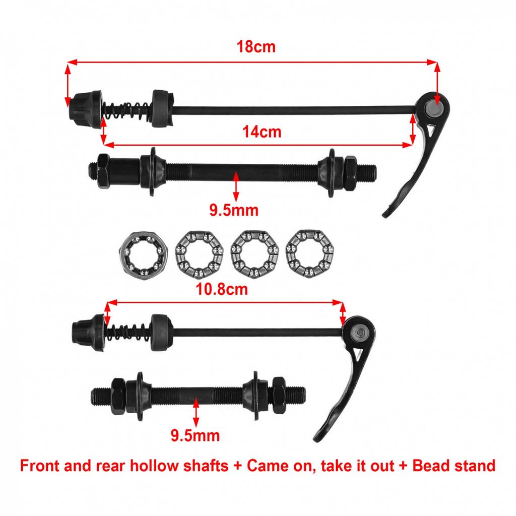 Bike Bicycle Axle Front Rear Quick Release Skewers With 25mm Hub Bearings