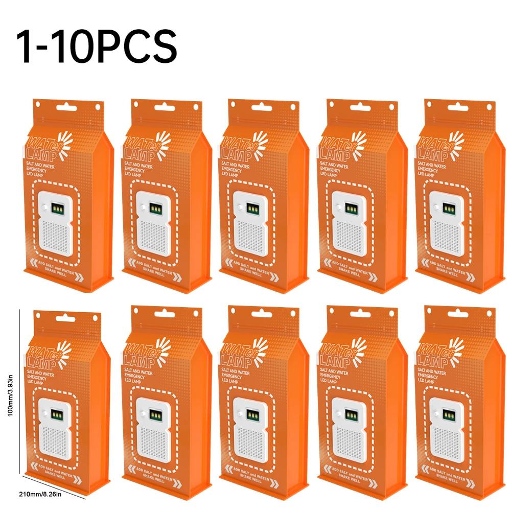 1-10PCS LED Salt Water Lamp Waterproof Portable Camping Lights Reusable Outdoor Emergency Lamp for Night Fishing Travel Supplies