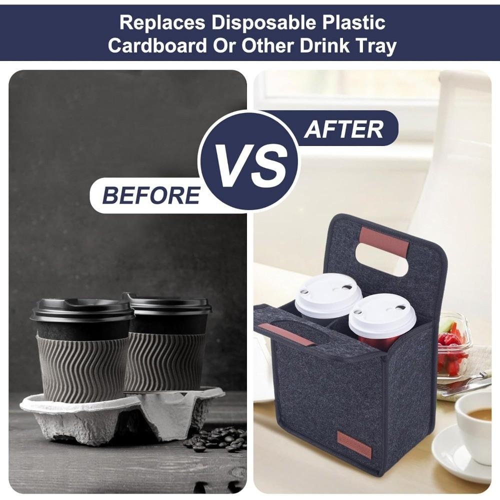 Multifunctional Drink Cup Carrier Reusable Cup Holder New Foldable Tote Bag Travel