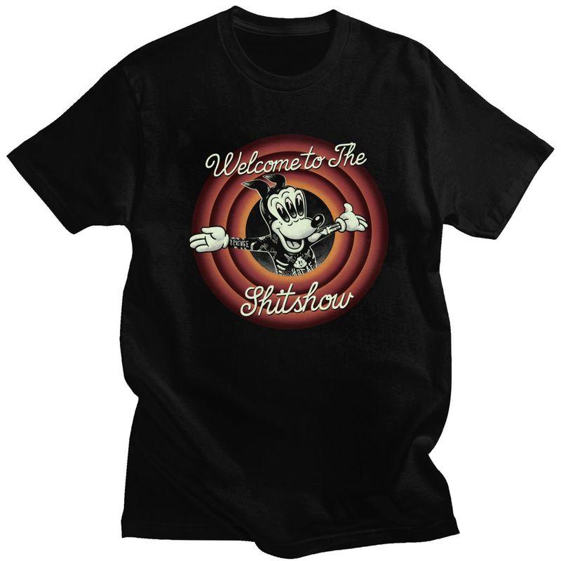 Custom Fashion Welcome To The Shitshow T Shirt Men Short Sleeve Tshirt Casual Tee 100 Cotton Oversized Tshirts Merchandise