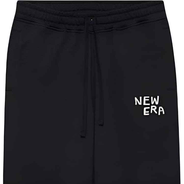New Era Колледж Серия Renewal SS24 Вышитая буква Затягивающийся шнурок Манжеты Брюки-свитшот Унисекс брюки Черный 14187420