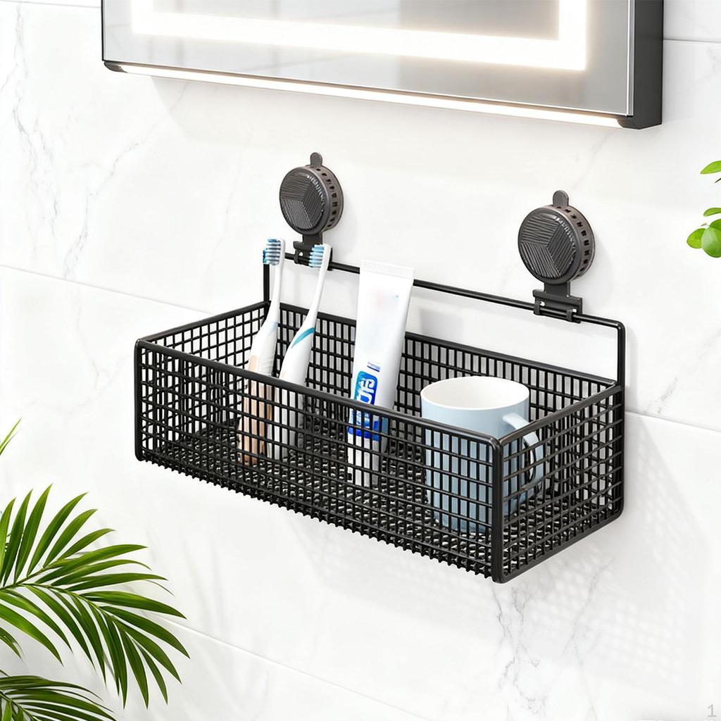 Полка-органайзер для ванной комнаты, многоцелевой держатель для хранения шампуня на присосках, настенный