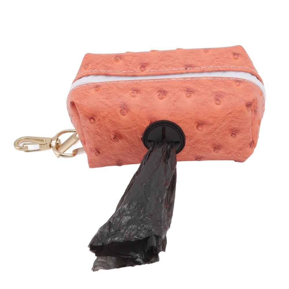 Compact Silhouette Walk Carry Pouch Ostrich Grain Surface Pet Waste Storage Pack Park Outdoor Trip