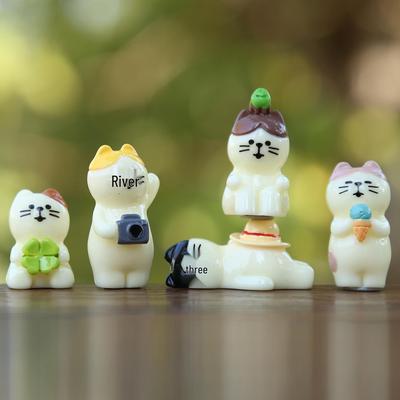 Котёнок в японском стиле, фигурка из смолы: Набор для DIY-декора микро-ландшафта