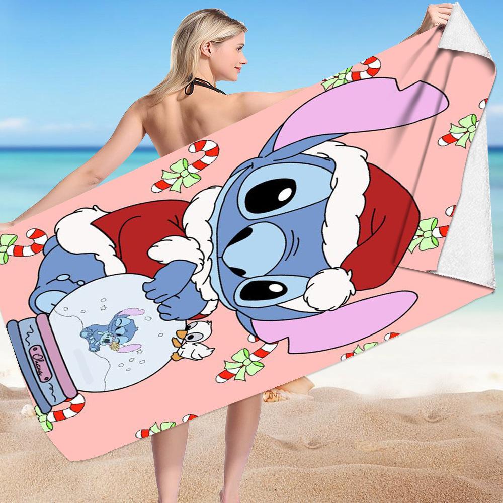 Stitch Zai Animation Beach Towel Microfiber Double-Sided Fleece Beach Towel Bath Towel Variety Square Towel Beach Towel