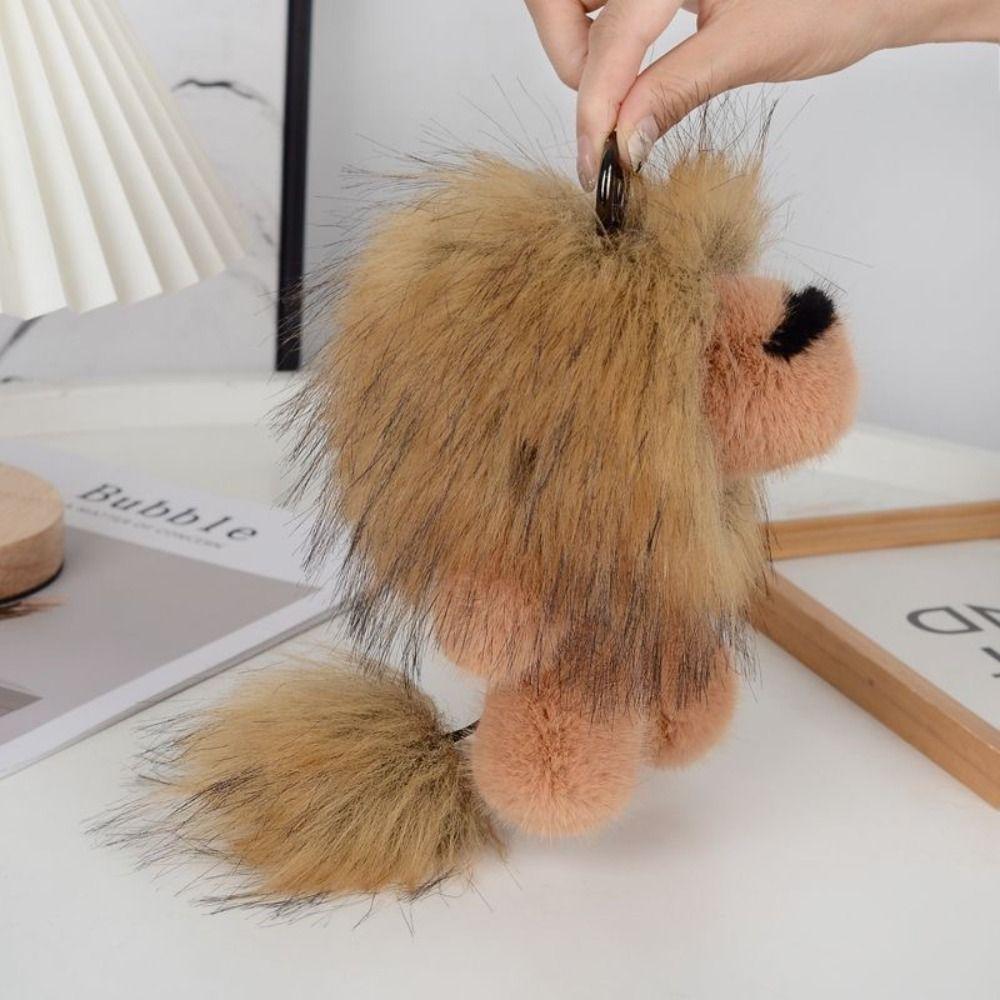 Stuffed Lion Plush Pendant with Tail Cute Animal Keychain Cute Plush Lion Keychain  Children