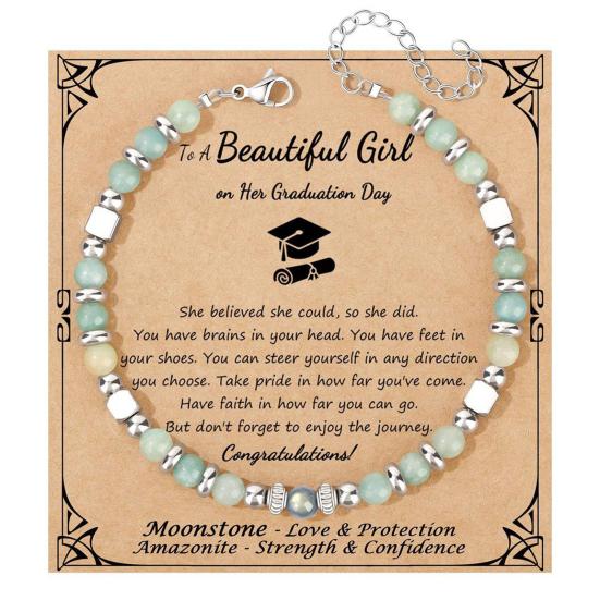 Inspirational Healing Bracelets Gifts for Women, Sunflower Natural Stone Beads Bracelet, Adjustable Cord Jewelry for Birthday, Anniversary Gifts