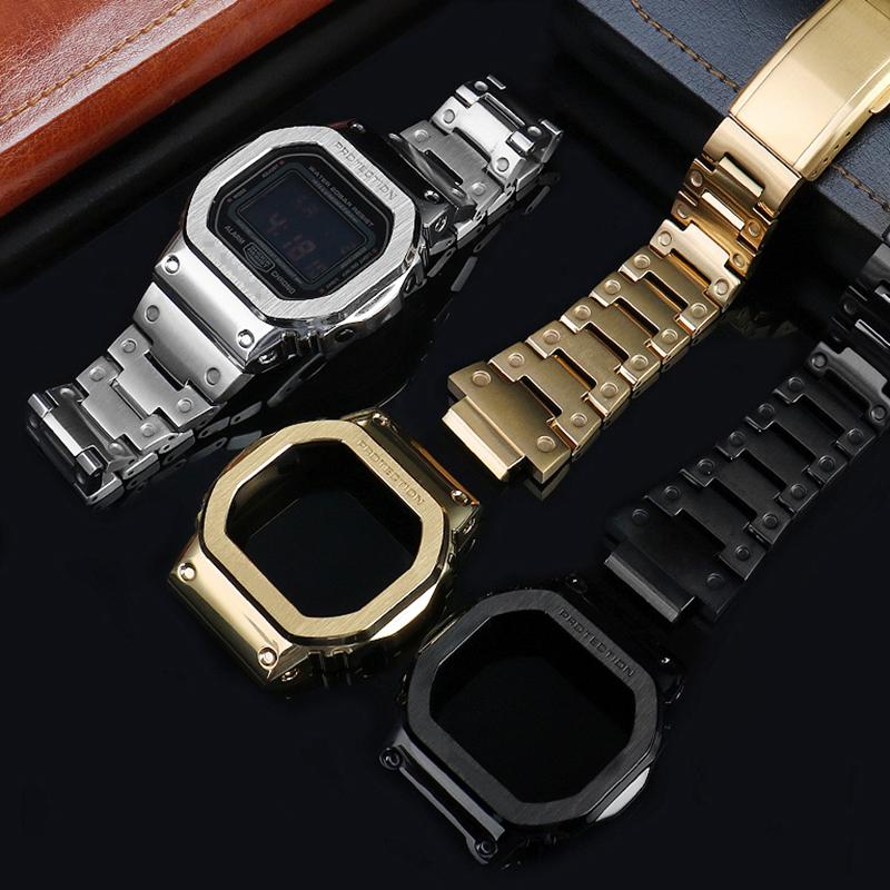 Высококачественный модифицированный корпус из нержавеющей стали с ремешком для Casio DW-5600 DW5600/5610 GW-B5600 GWM5610 Комплект Металлический браслет Безель Инструменты