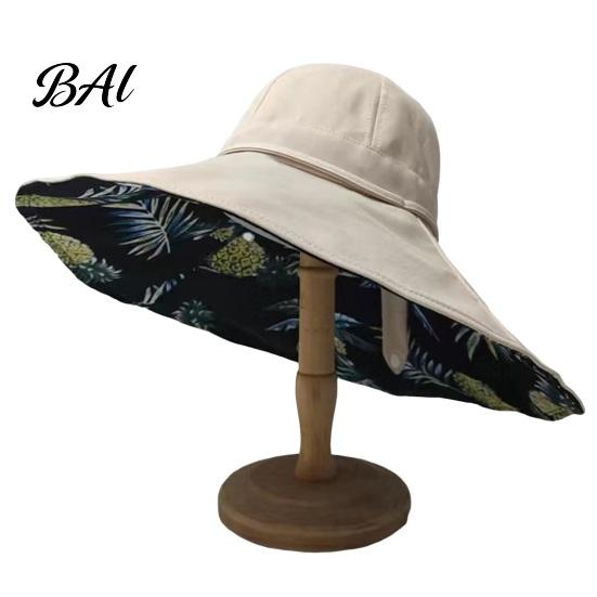 UV Blocking Hat for Gardening Women Summer Sun Hat, Wide Brim Double Side Beach Stylish Accessory with Adjustable Lace, Windproof Protection Foldable