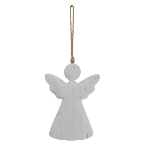 Hill Interiors White Washed Angel Christmas Hanging Decoration