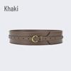 Women's Wide Leather Waist-Slimming Belt – Stylish Outerwear Accessory for Shirts and Dresses.