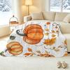 All Seasons Single Flannel Blanket Thick Warm Pumpkin Series, Soft Skin-friendly for Home, Couch Naps, Bedroom & Guest Room