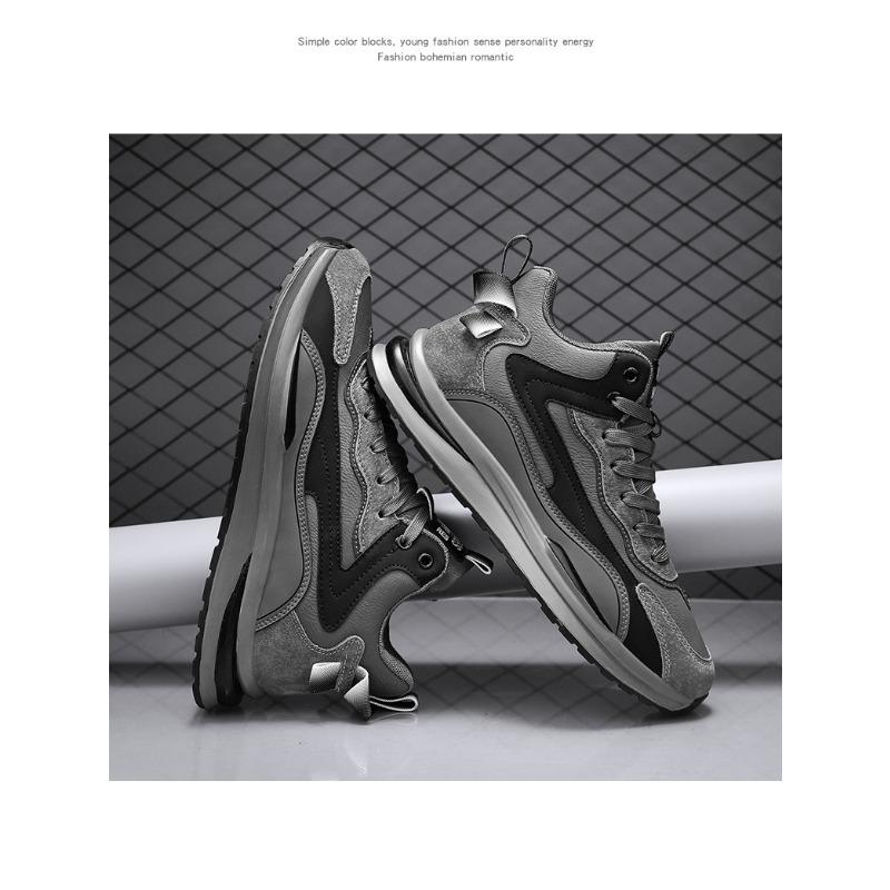 Mens Breathable Waterproof Leather Surface Casual Sports Fashion Versatile Dad Sneakers