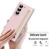 Чехол для Samsung Z Fold7/6: Совместимость с трансграничным использованием, Складной экран, Однотонный, Дизайн с ощущением кожи и держателем для стилуса