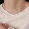 Silver Bow Snake Bone Necklace for Women: Elegant Summer Clavicle Chain & Cold Style Bracelet (2024)