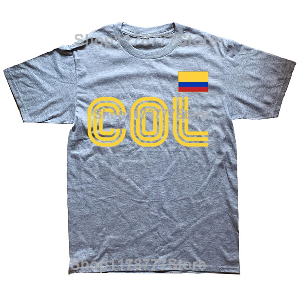 Funny Vintage Colombia Flag Retro International Country Colombian T-shirt Men Women Hip Hop Oversized 100% Cotton T-shirts