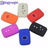 Jingyuqin 4 Buttons Remote Silicone Car-Styling Cover Case For Toyota Highlander Prius V Venza Land Cruiser Camry Smart Key