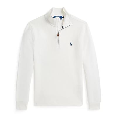 Polo Ralph Lauren однотонный маленький пони логотип воротник стойка молния до половины длинный рукав детские топы белый 323953023-003
