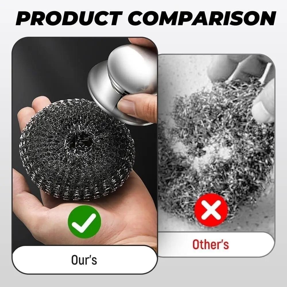 with Handles Dishwashing Wire Ball Stainless Steel Metal Scrubber Dishes Cleaning