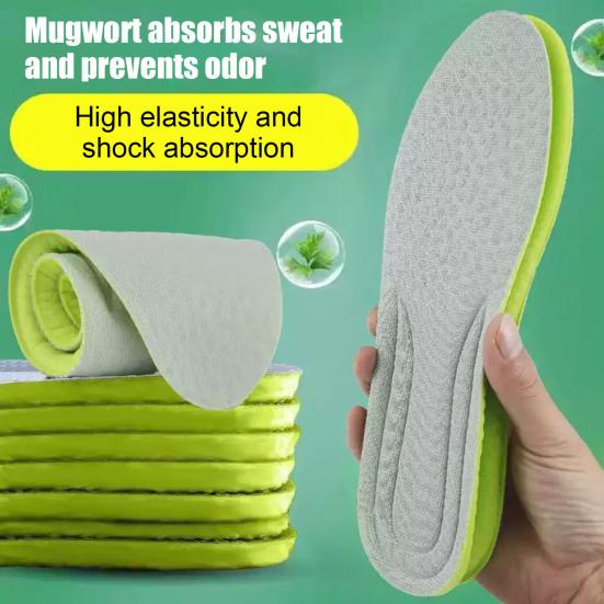 2 Pairs Sports Insoles Deodorant Breathable Shoe Inserts Plantar Fasciitis Orthopedic Cushioning Insoles for Men Women Travel Work