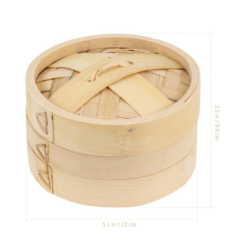1Set Bamboo Steamer Set Premium Thickened Heat Resistant Kitchen Steamer for Rice Eggs Potatoes Corn Meat Desserts Steam Cooking