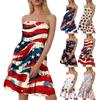 Модное женское повседневное платье-бандо без рукавов с принтом «День независимости»