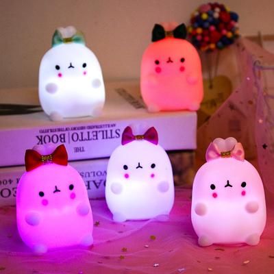 Светодиодный ночник милый кролик мультфильм животные прозрачная коробка перезаряжаемый для подарков на день рождения градиентный свет