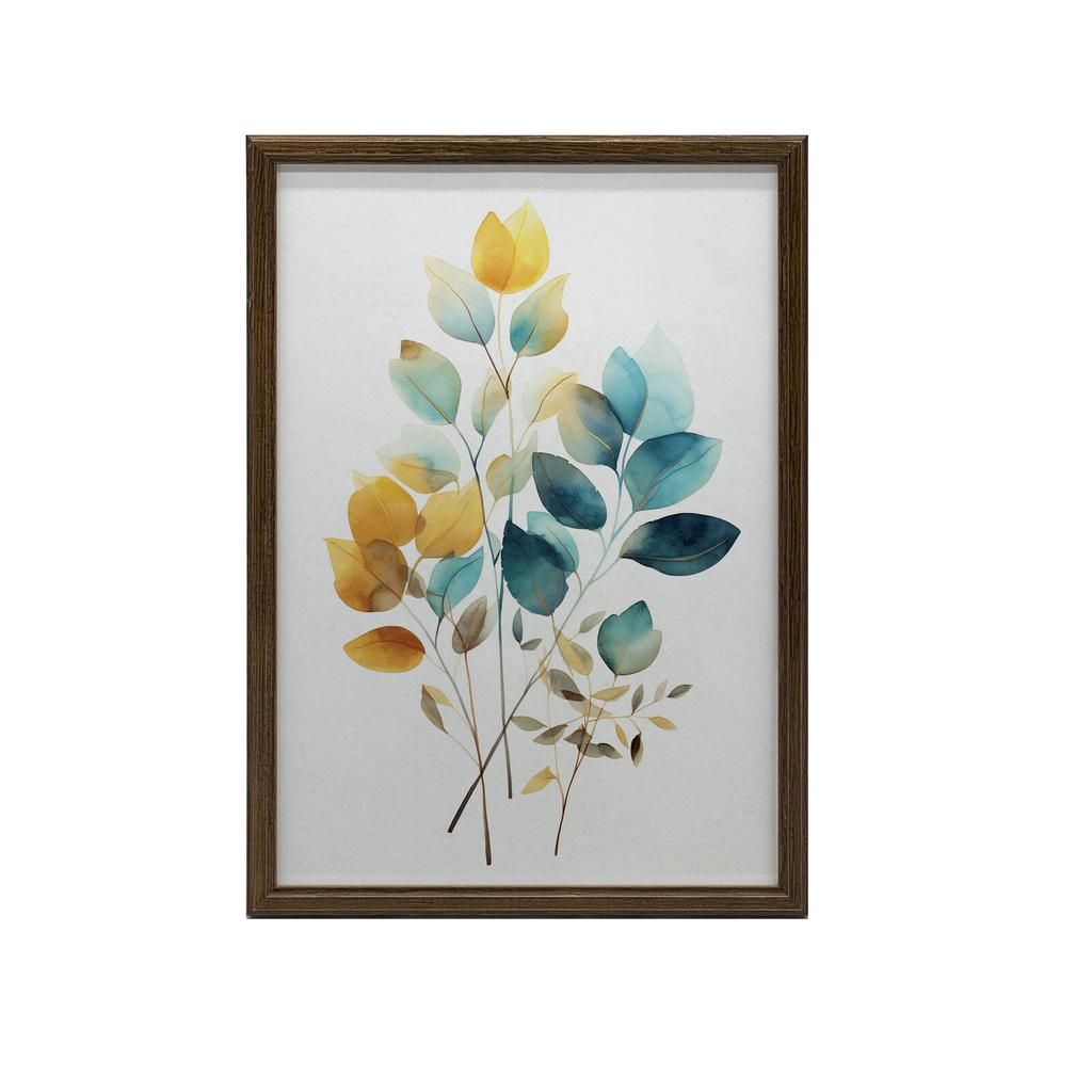 Złociste Liście W Akwareli Złociste Liście W Akwareli, 40X50 Cm, Bez Ramy, Papier Matowy 230 Gsm