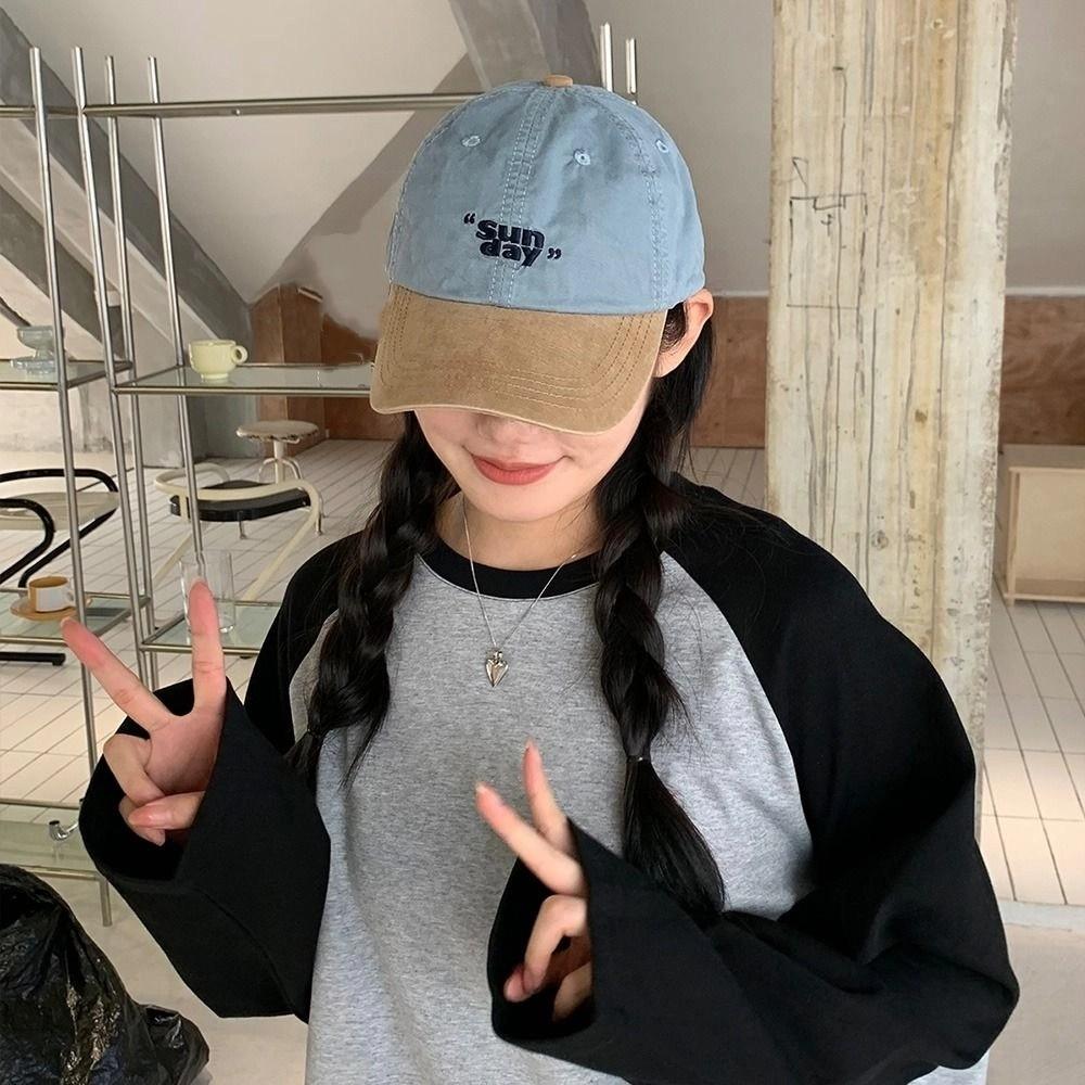 Adjustable Letter Embroidery Baseball Hat Cotton Teenagers Hat Vintage Baseball Cap for Men Women