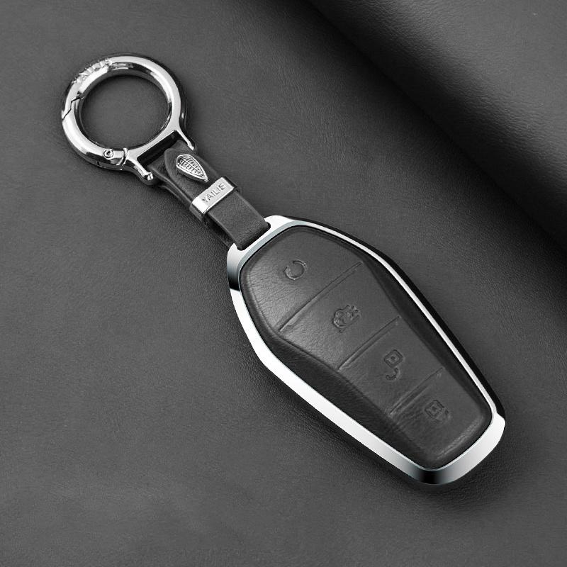 Metal Leather Car Remote Key Cover Case Holder shell Fob For New ATTO 3 2 8 Song Pro Plus Shark Dolphin Seal U 5 Sealion 6 7