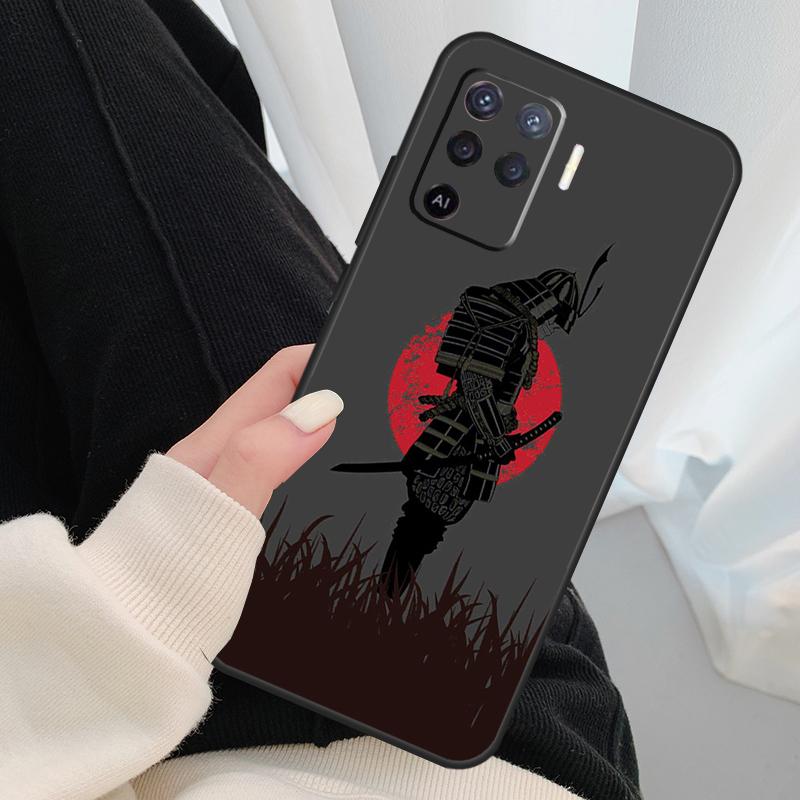 Japanese Samurai Warrior Case For Oppo A18 A38 A58 A78 A98 A80 A60 A40 A96 A76 A16 A94 A74 A54 A15 A17 A57 A77 A5 Pro