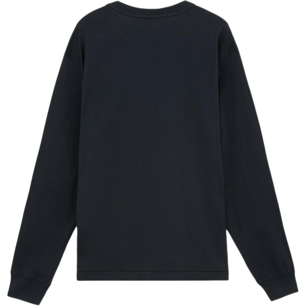 STONE ISLAND Однотонная футболка с логотипом, круглым вырезом и длинным рукавом, мужские топы, темно-синий K1S1521002-27S0013-V0020