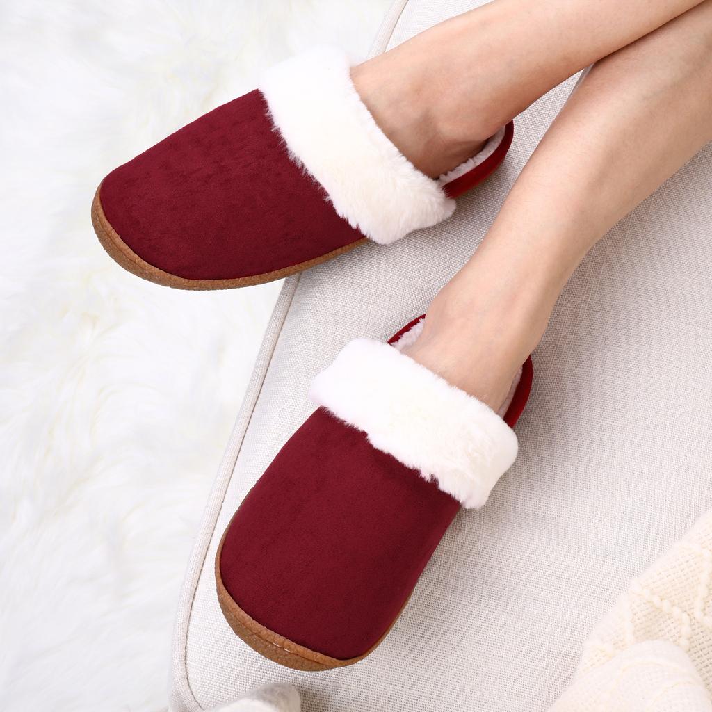 Fashion Shevalues Winter Plush Slippers For Women Home Soft Sole Fur Slippers Indoor Warm Cozy Fuzzy Slippers Non Slip Rubber Sole Slide