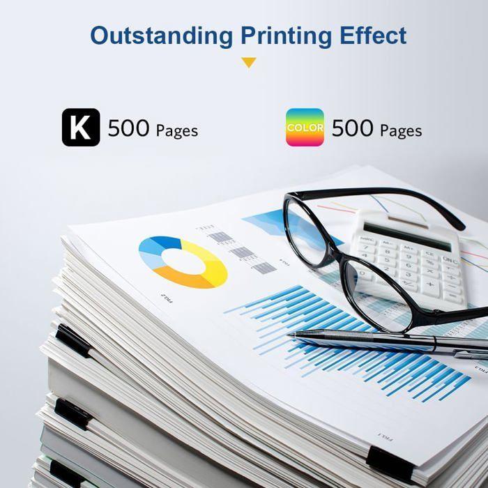 Pack 2 cartouches encre remanufacturées HP 56/57 – 1x56 Noir 19,5 ml 500 p. + 1x57 Couleur 6 ml (Compatible DeskJet/OfficeJet)