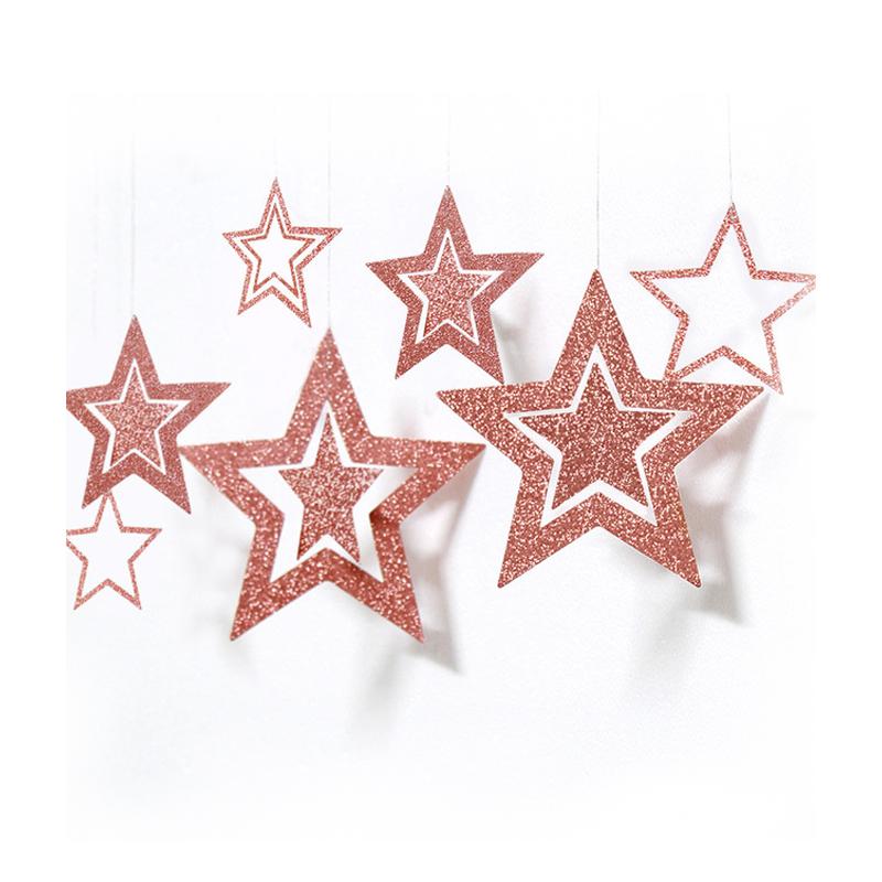 7pcs/lot Twinkle Star Paper Pendant Garland Ornaments Christmas Decorations for Home New Year Natal Noel Decor Navidad 2020