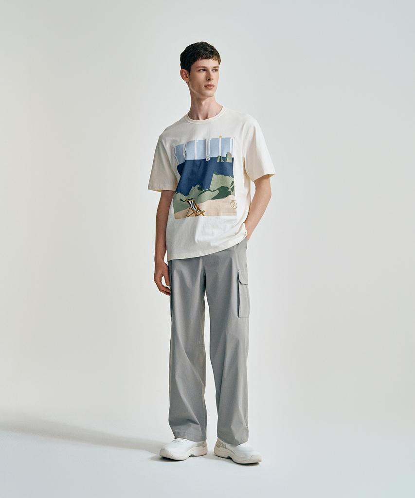 SERGIO TACCHINI U Прямые брюки-джоггеры с тканым узором, 2-сторонние