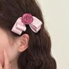 Заколка для волос «Роза в корейском стиле» - Бант для затылка, прически «полупучок» или боковой челки
