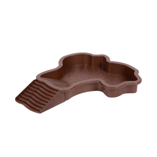 Tortoise Water Bowl with Ramp 2-in-1 Large Reptile Feeding Dish Bathing Pool Aquarium Ornament for Lizard Gecko Turtle Snake Bearded Dragon