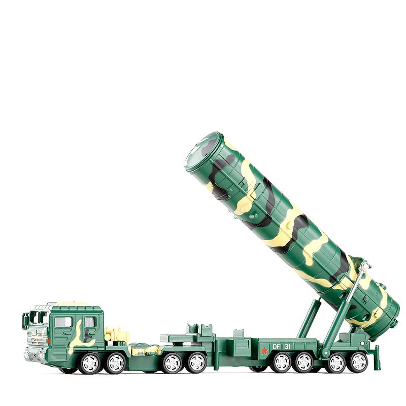 Масштаб 1/64, китайская ракета-пусковая машина для межконтинентальной ракеты DF-31A, литая под давлением модель игрушки, автомобиль со звуком и светом для детей, коллекция для малышей