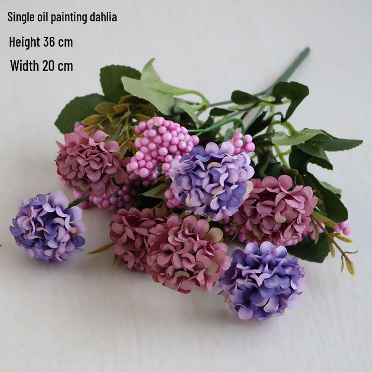 Silk Fake Flower Bouquet for Living Room or Dining Table Decor - Plastic Dried Flower Bonsai Ornaments